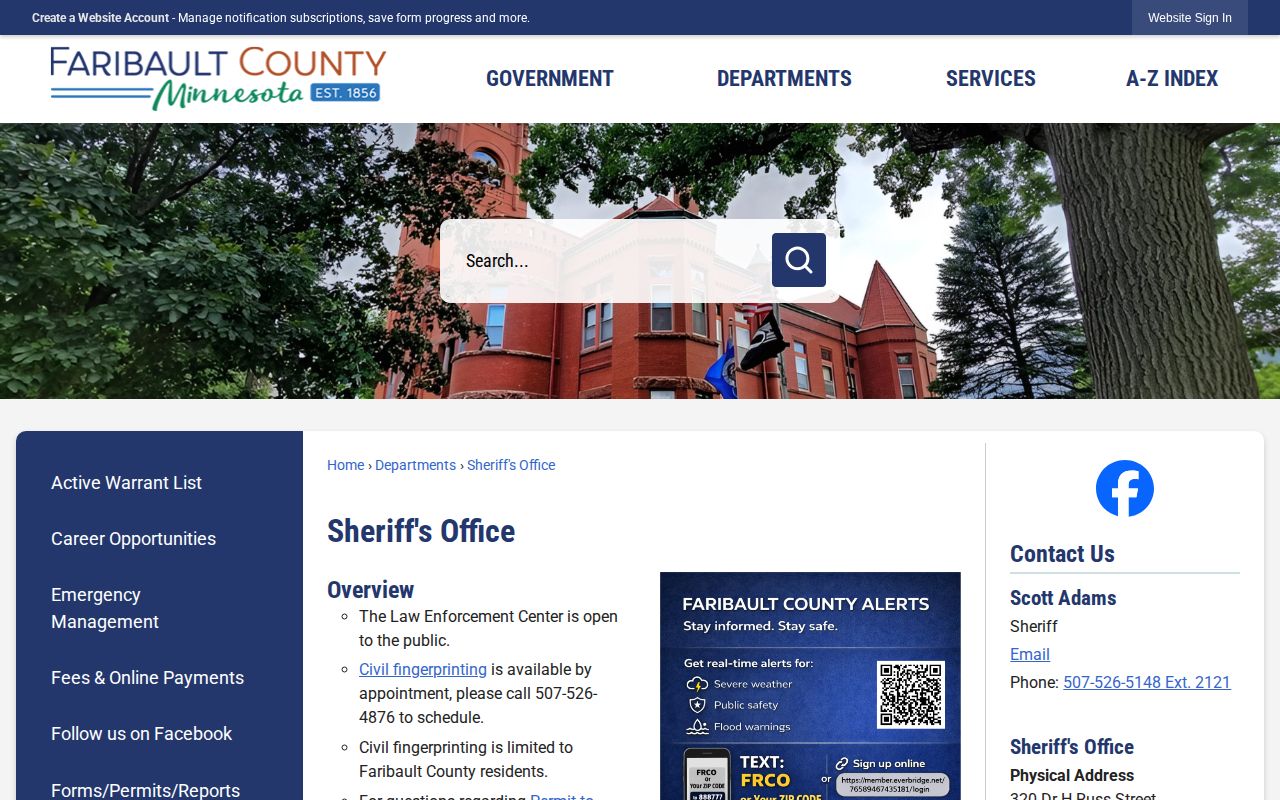 Official Faribault County released inmate roster starting point