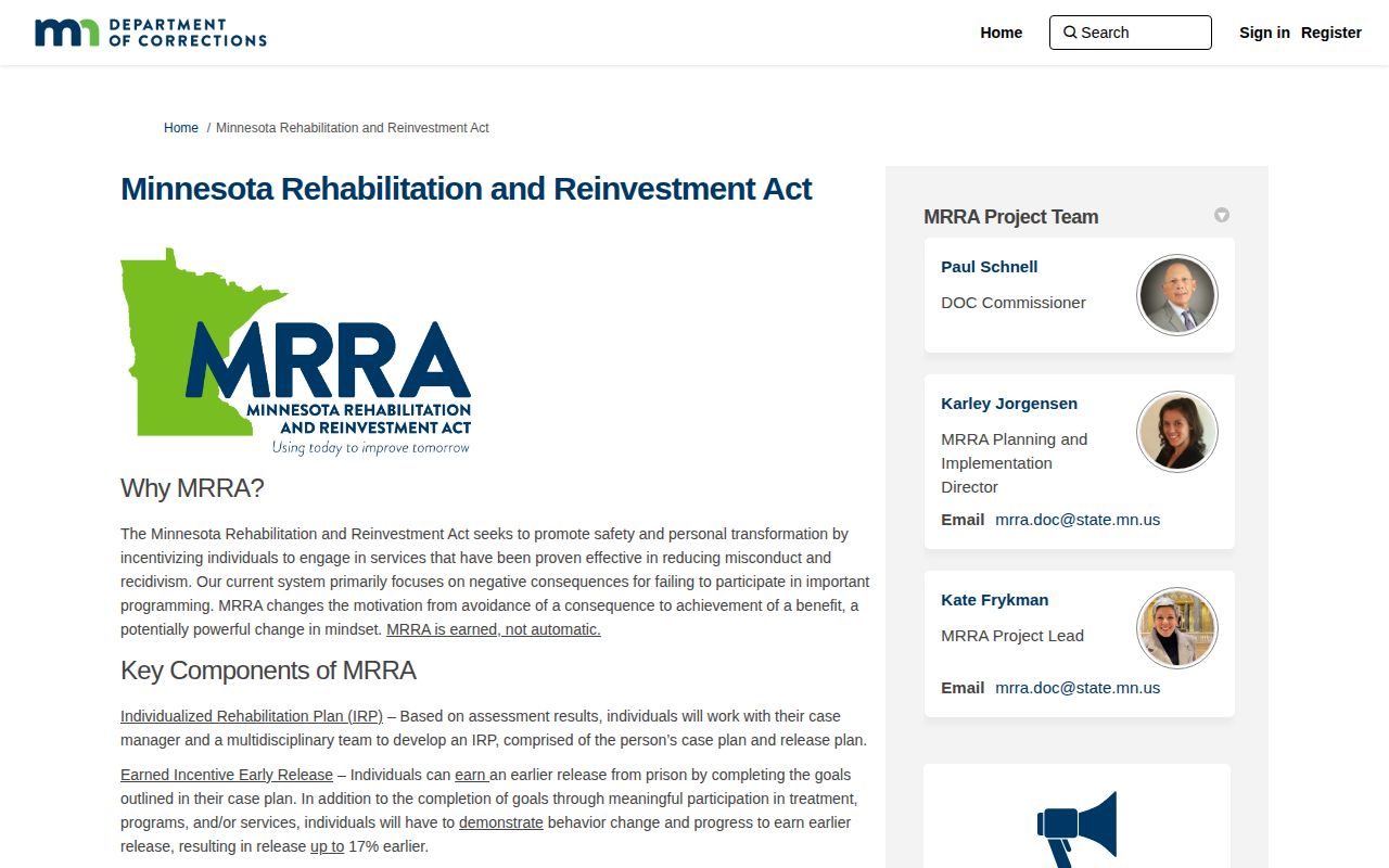 Minnesota earned incentive release phase-in affecting Faribault County release dates